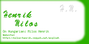 henrik milos business card